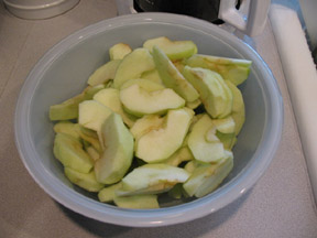 Apples chopped and ready